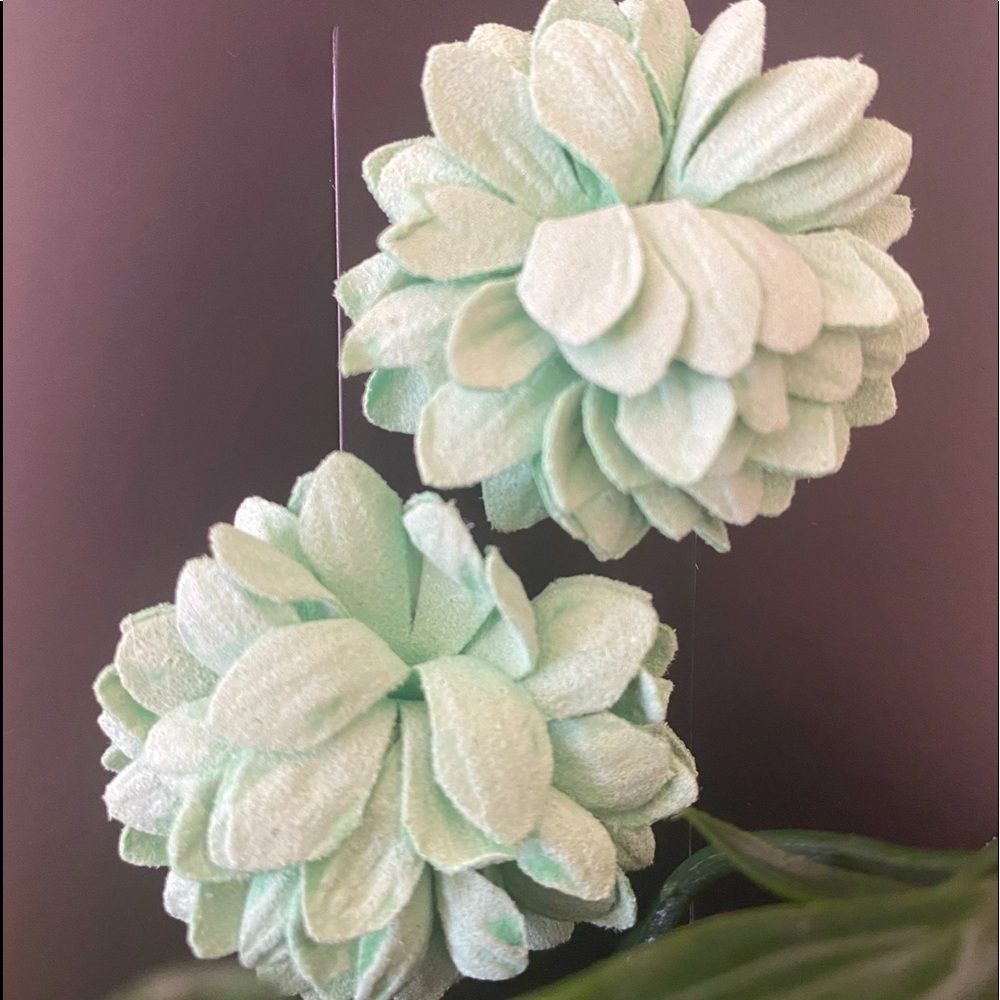 Paparazzi child’s hair clips mint green flowers new never worn